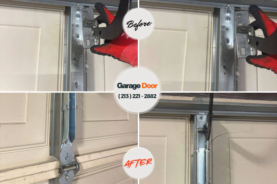 Before and after: garage door opener repair Baxter, IA